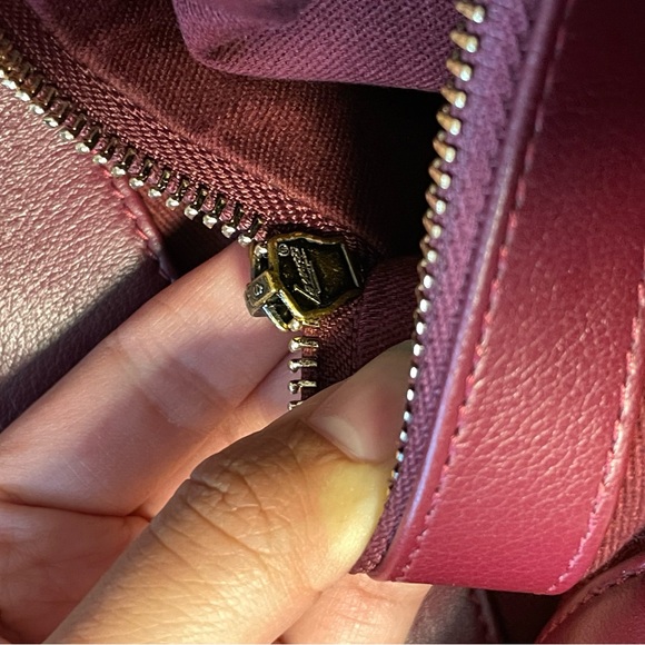 Two-way Burgundy Quilted Leather Tote - Picture 7 of 9